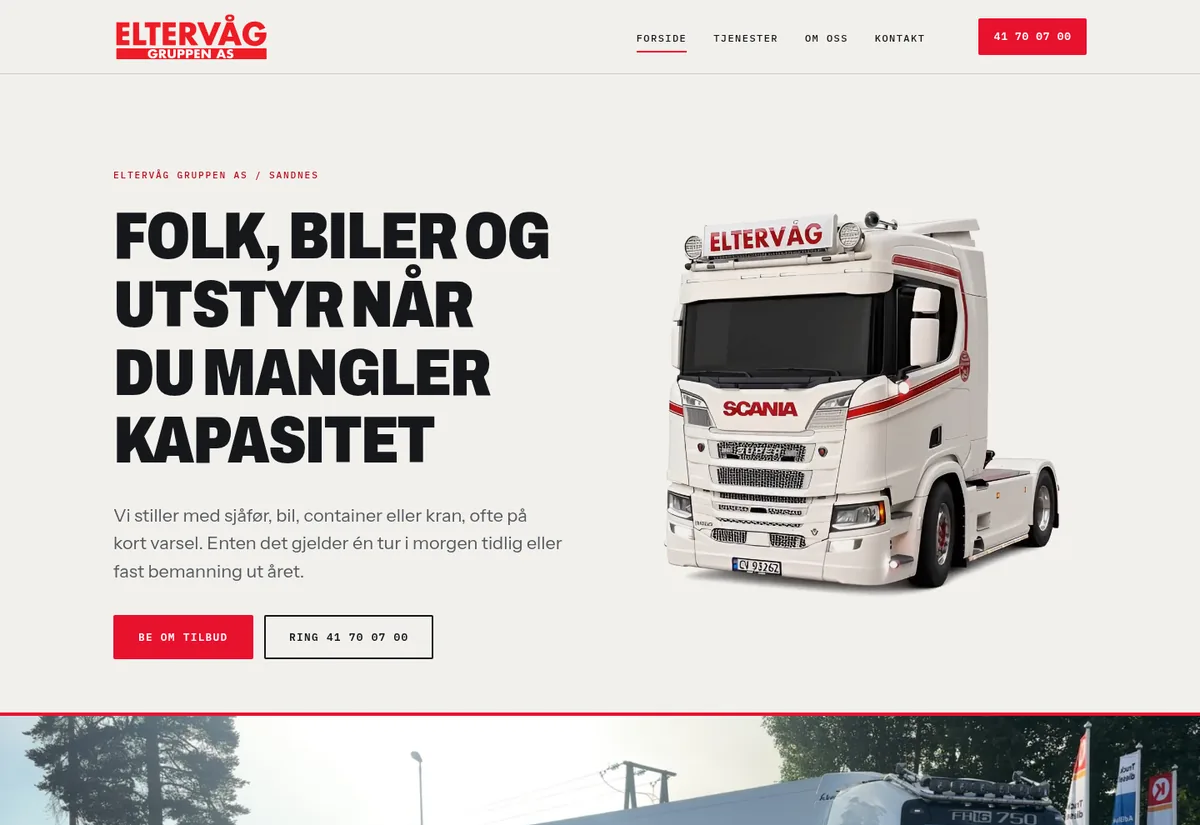 Nettsiden til Eltervåg Gruppen