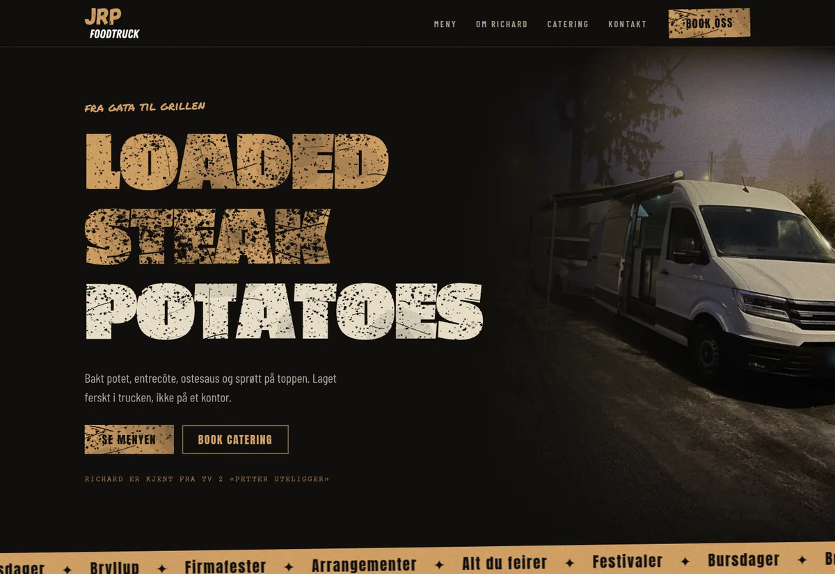 Nettsiden til JRP Foodtruck
