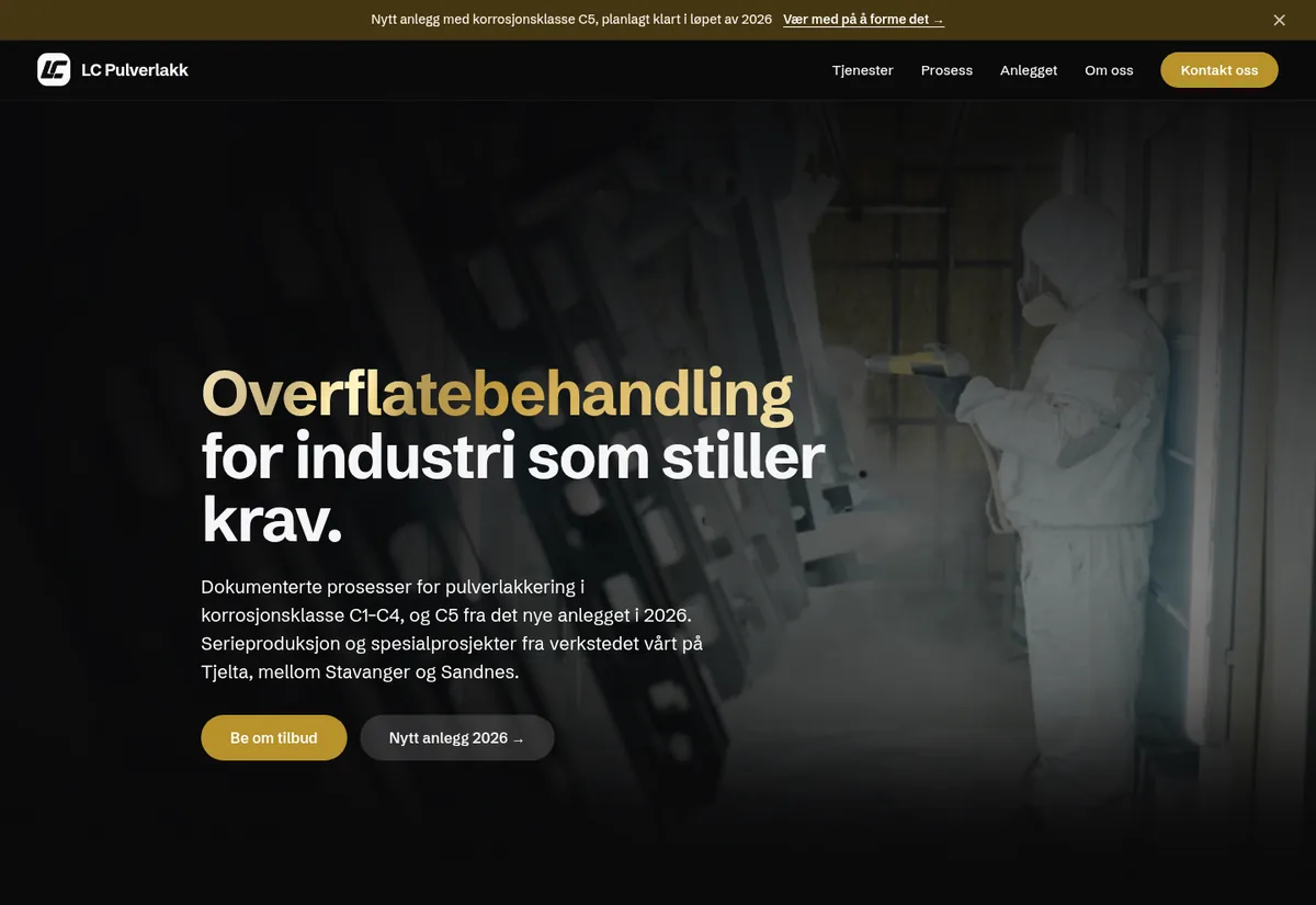 Nettsiden til LC Pulverlakk